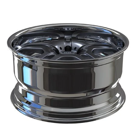 Deep Flat Lip Car Wheels 5X112 20inch Polished Lips Grey Spokes Forged 2 Piece Custom Mercedes CLA Rims
